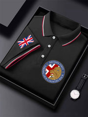 Men's UK Flag Immigration Britain First Printed Polo Shirt vetvanguards