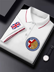 Men's UK Flag Immigration Britain First Printed Polo Shirt vetvanguards