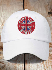Unisex UK Flag Immigration Stop The Boats Printed Hat vetvanguards