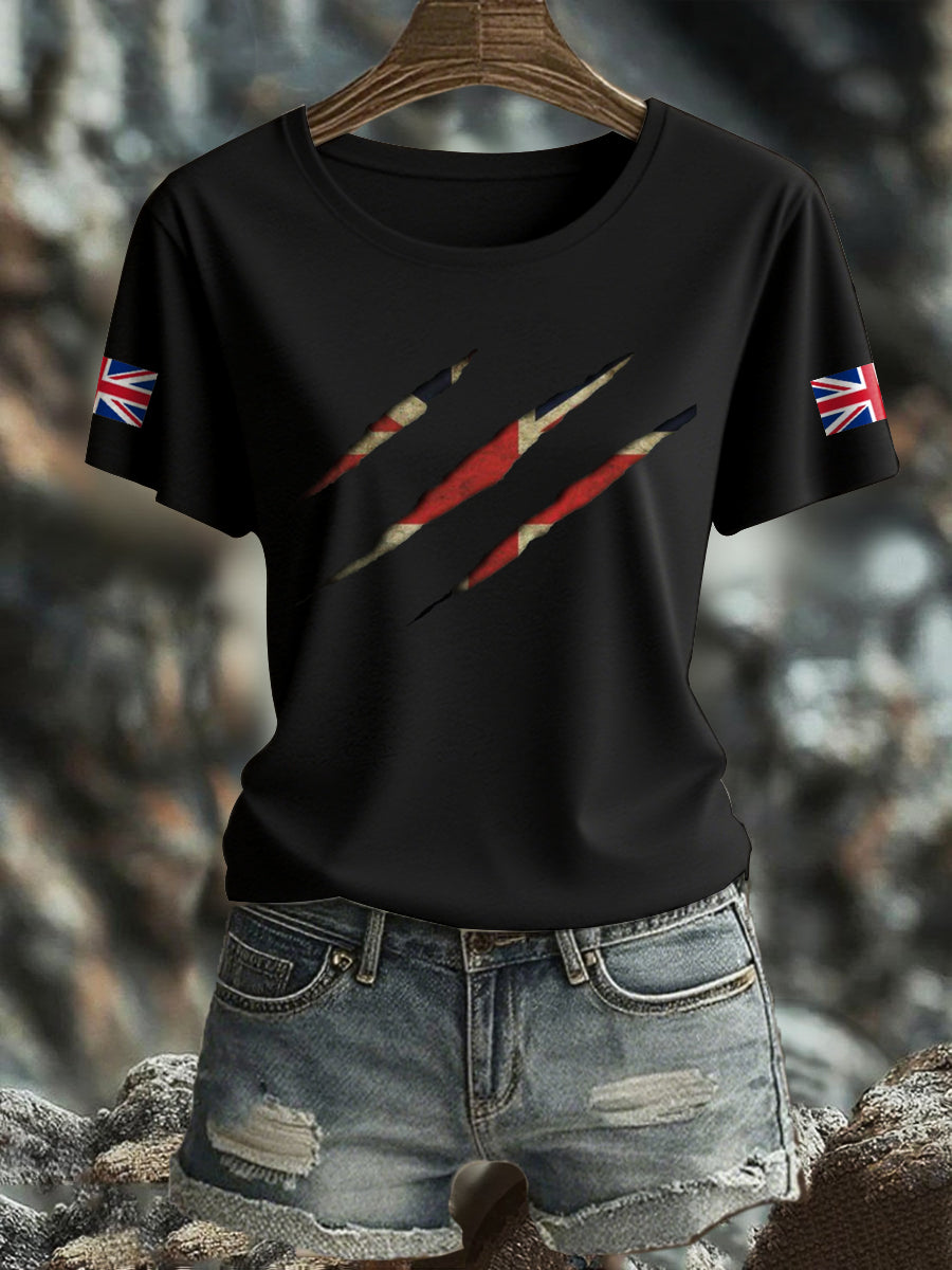 Women's UK Flag Pride Printed T-Shirt vetvanguards