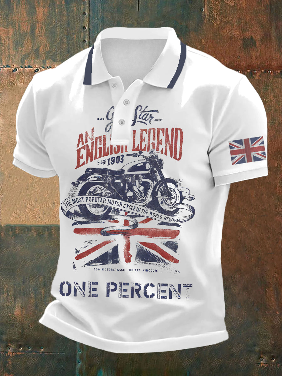 Men's Vintage British Legend Motorcycle Classic Biker Shirt vetvanguards
