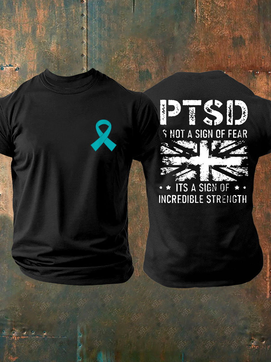 Men's PTSD Awareness Veteran Printed T-shirt vetvanguards