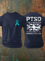 Men's PTSD Awareness Veteran Printed T-shirt vetvanguards