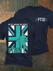 Men's PTSD Awareness Veteran Printed T-shirt vetvanguards
