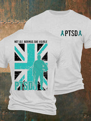 Men's PTSD Awareness Veteran Printed T-shirt vetvanguards