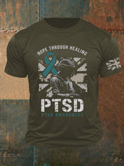 Men's PTSD Awareness Veteran Printed T-shirt vetvanguards