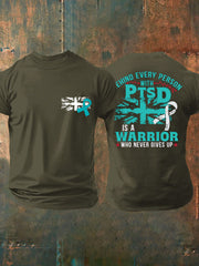 Men's PTSD Awareness Veteran Printed T-shirt vetvanguards