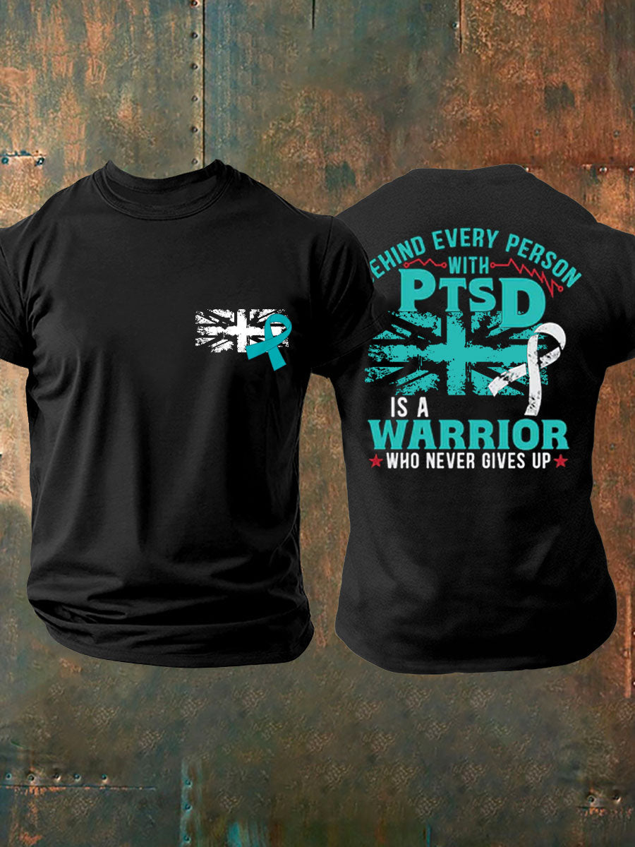 Men's PTSD Awareness Veteran Printed T-shirt vetvanguards