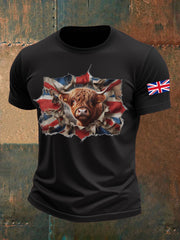 Men's UK Flag Animal Printed T-shirt vetvanguards
