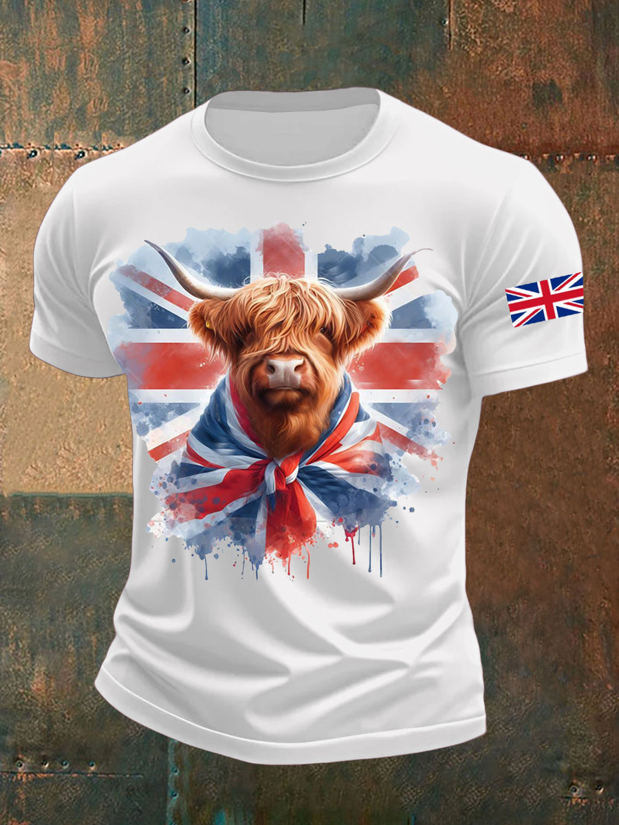 Men's UK Flag Animal Printed T-shirt vetvanguards