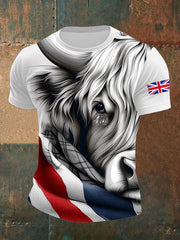 Men's UK Flag Animal Printed T-shirt vetvanguards