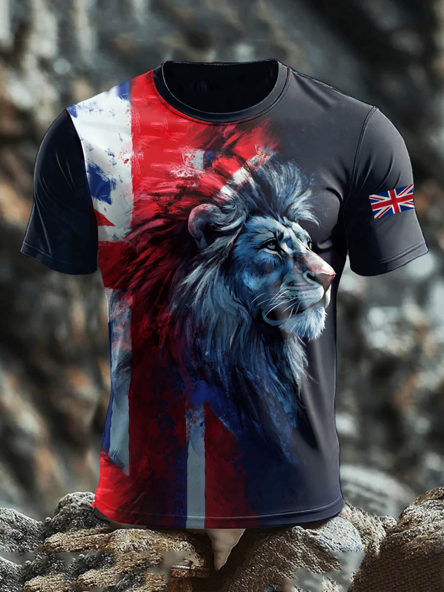 Men's British Lion Short Sleeves Printed T-shirt vetvanguards