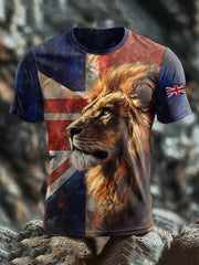 Men's British Lion Short Sleeves Printed T-shirt vetvanguards