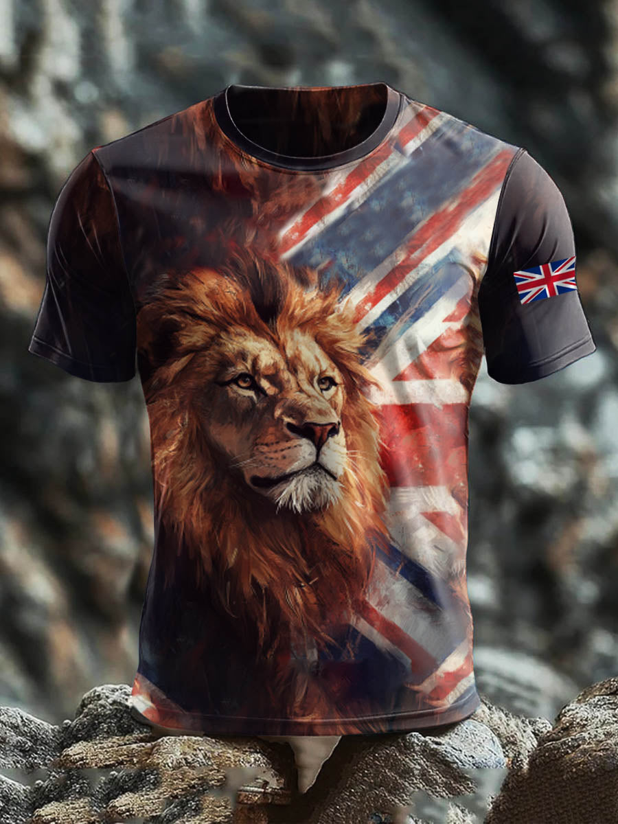 Men's British Lion Short Sleeves Printed T-shirt vetvanguards