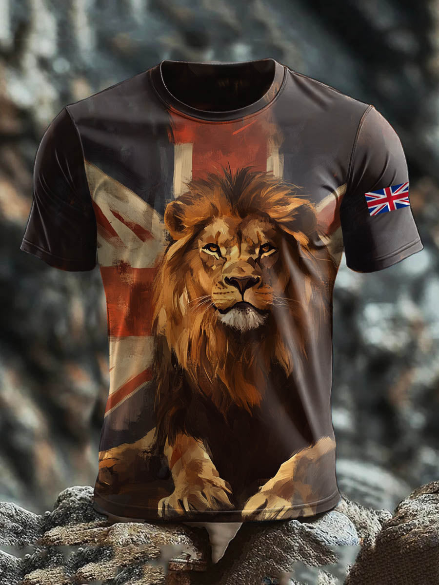 Men's British Lion Short Sleeves Printed T-shirt vetvanguards