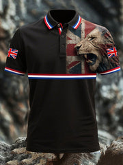 Men's Vintage England Flag Lion Casual Shirt vetvanguards