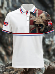 Men's Vintage England Flag Lion Casual Shirt vetvanguards
