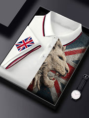 Men's Vintage England Flag Lion Casual Shirt vetvanguards