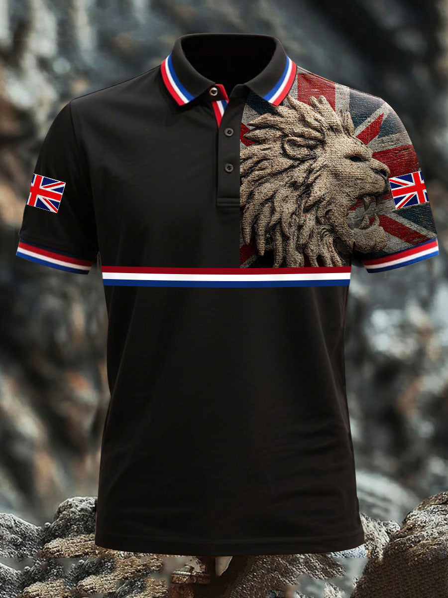 Men's Vintage England Flag Lion Casual Shirt vetvanguards