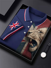 Men's Vintage England Flag Lion Casual Shirt vetvanguards