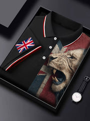 Men's Vintage England Flag Lion Casual Shirt vetvanguards