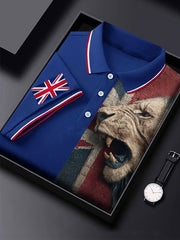 Men's Vintage England Flag Lion Casual Shirt vetvanguards
