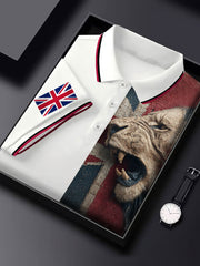 Men's Vintage England Flag Lion Casual Shirt vetvanguards