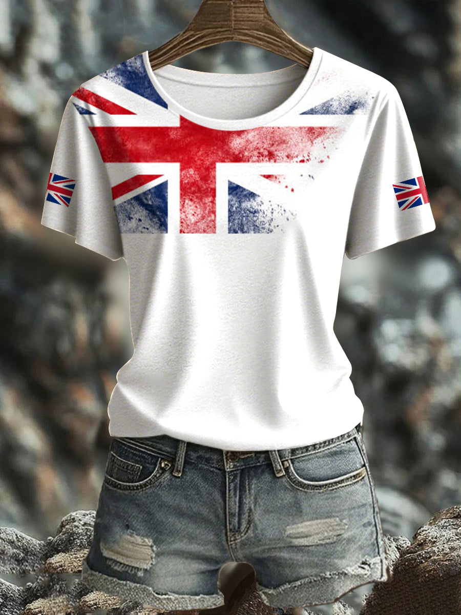 Women's UK Flag Printed T-shirt vetvanguards