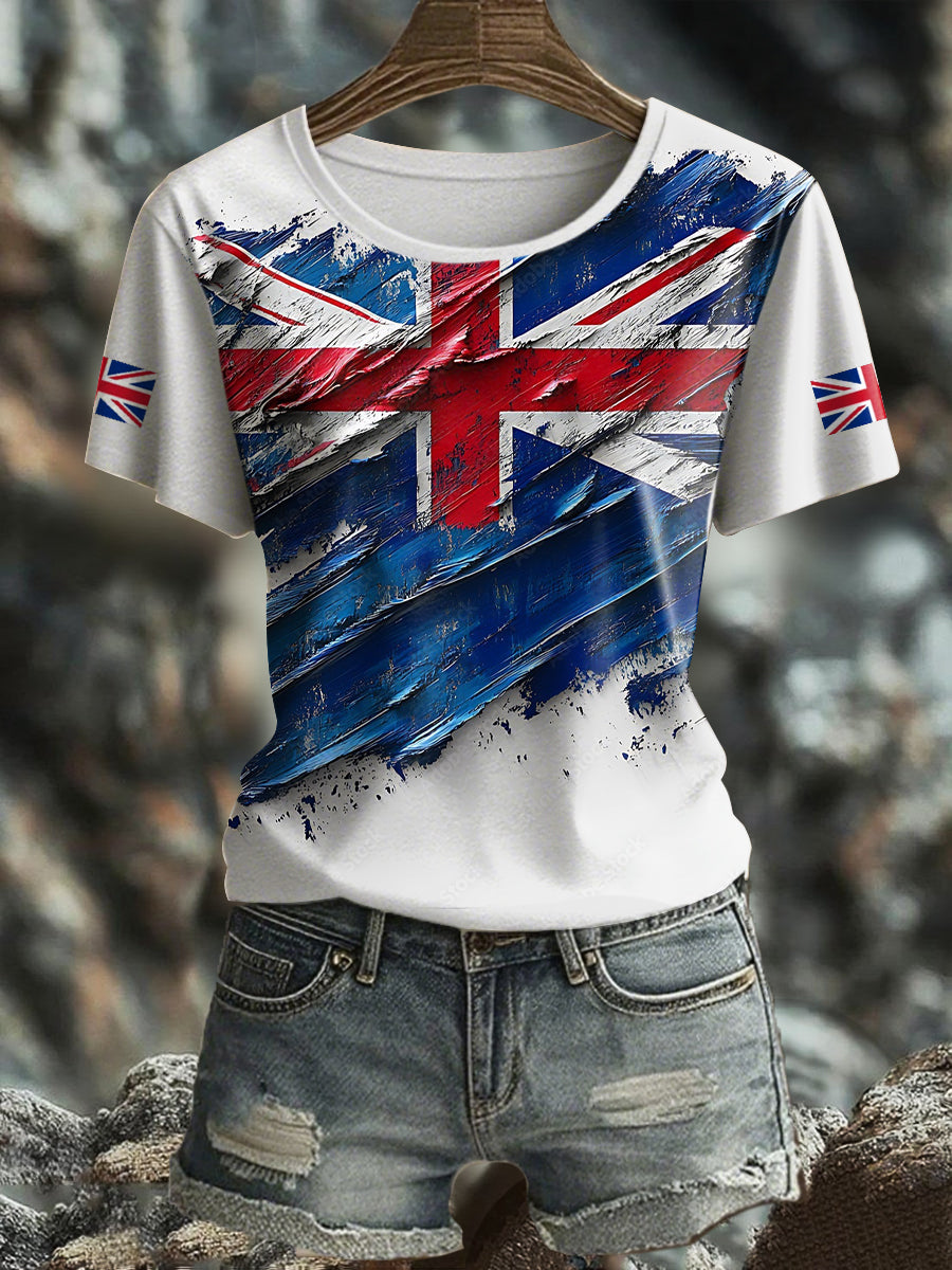 Women's UK Flag Printed T-shirt vetvanguards