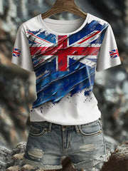Women's UK Flag Printed T-shirt vetvanguards