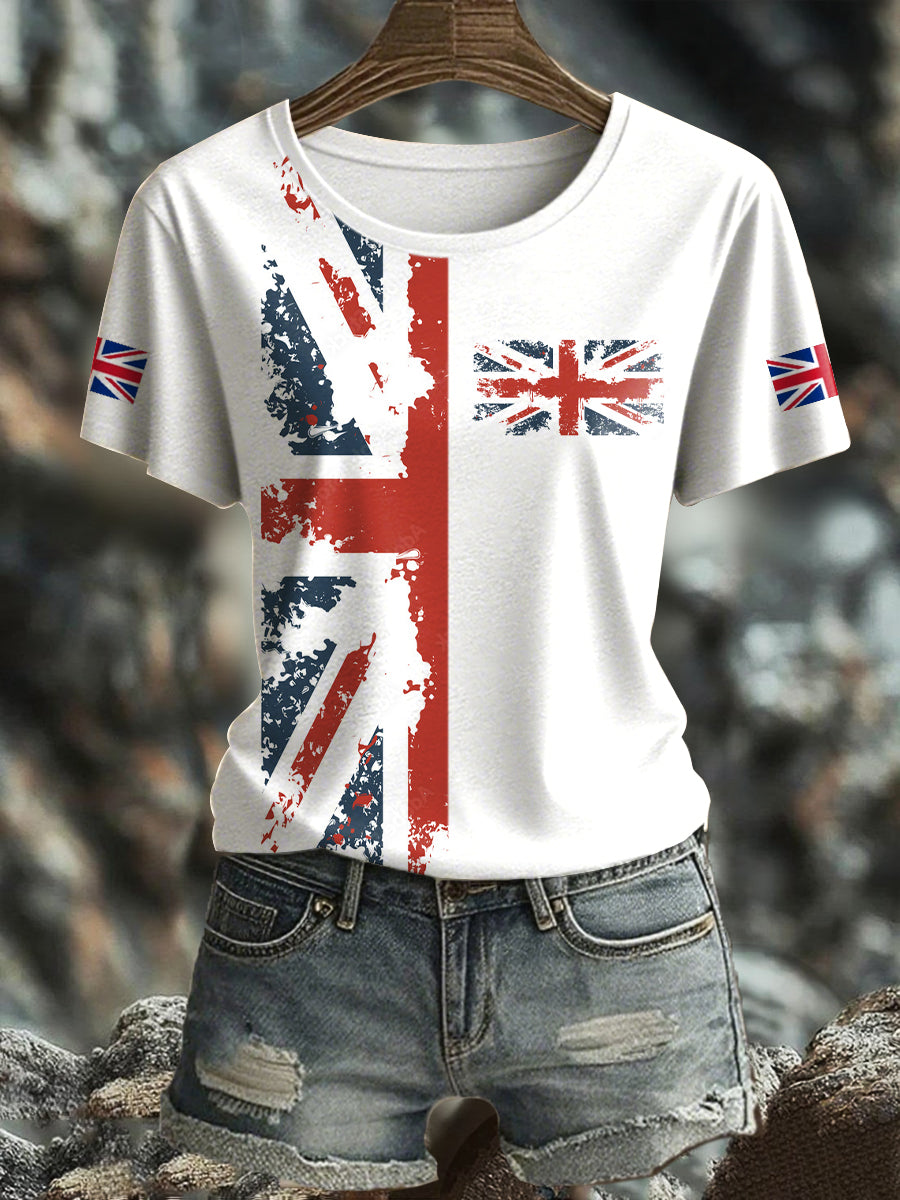 Women's UK Flag Printed T-shirt vetvanguards