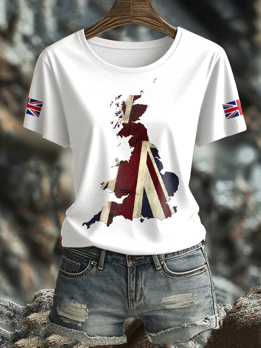 Women's UK Flag Printed T-shirt vetvanguards