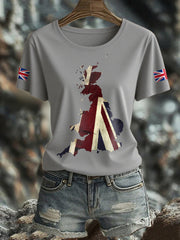 Women's UK Flag Printed T-shirt vetvanguards