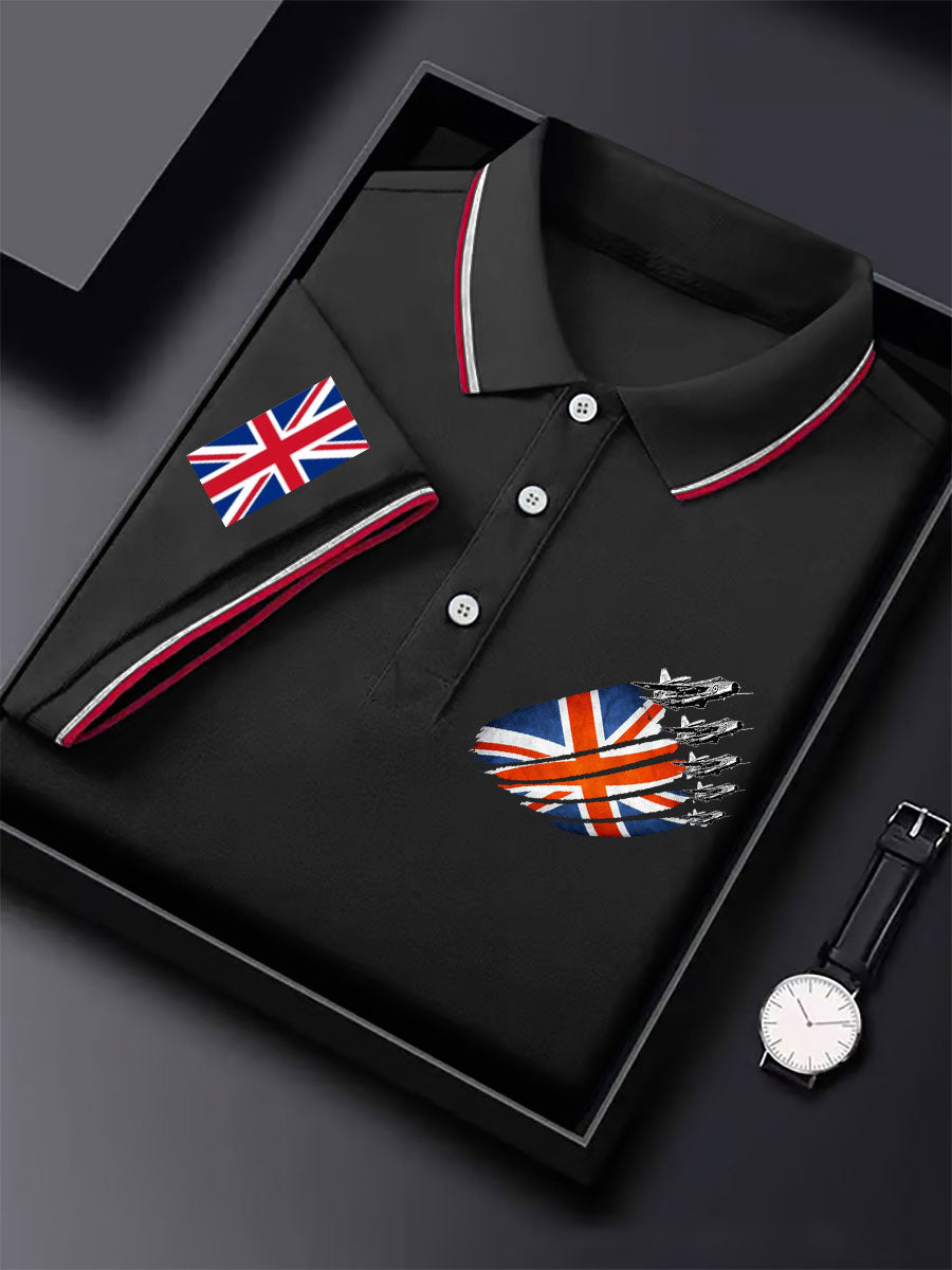 Men's UK Flag Jet Printed Casual Tops vetvanguards