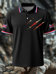 Men's UK Flag Printed Polo Shirt vetvanguards