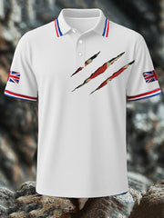 Men's UK Flag Printed Polo Shirt vetvanguards