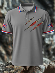 Men's UK Flag Printed Polo Shirt vetvanguards