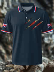 Men's UK Flag Printed Polo Shirt vetvanguards