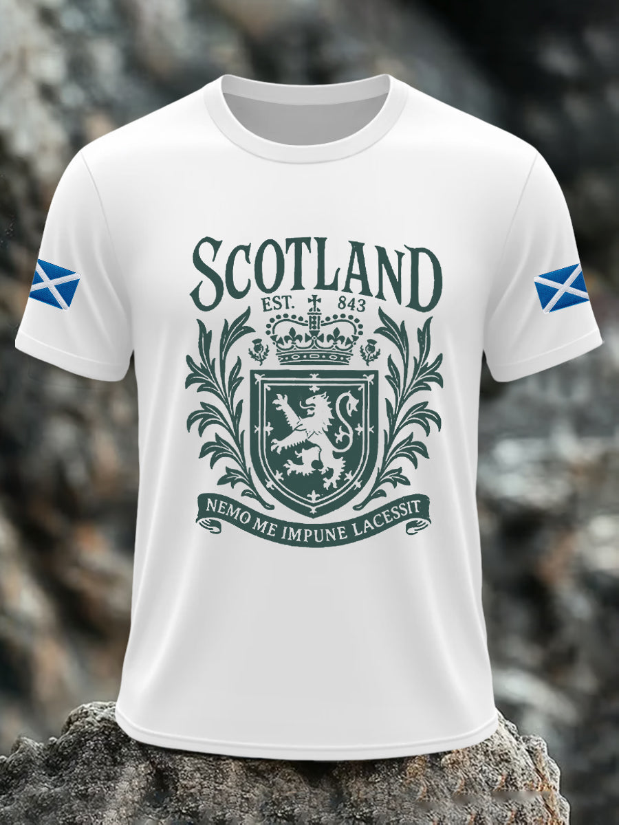 Men's Scotland Flag Printed Short SleeveT-shirt vetvanguards