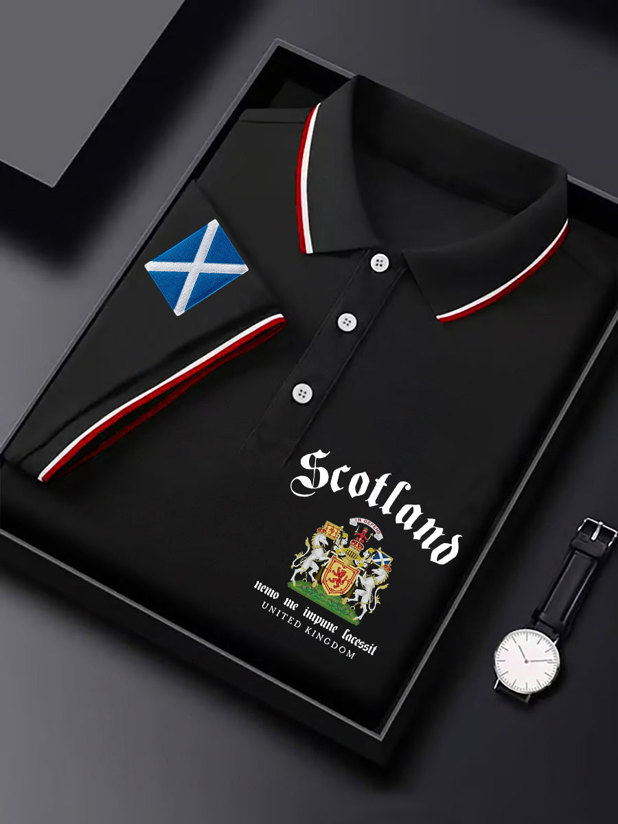 Men's Scotland Flag Printed Short Sleeve Top vetvanguards