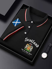 Men's Scotland Flag Printed Short Sleeve Top vetvanguards