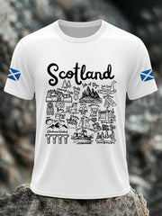 Men's Scotland Flag Printed Short SleeveT-shirt vetvanguards