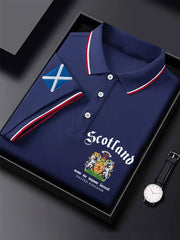 Men's Scotland Flag Printed Short Sleeve Top vetvanguards
