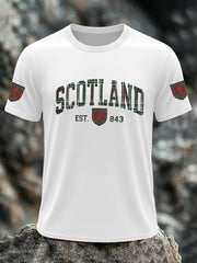 Men's Scotland Flag Printed Short SleeveT-shirt vetvanguards