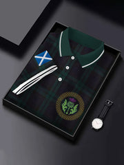 Men's Scotland Flag Printed Short Sleeve Top vetvanguards