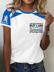 Women's Scottish Flag I Am Not Perfect But I Am Scottish That's About The Same Thing Short Sleeve T-Shirt vetvanguards