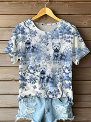 Women's Scottish Terrier Printed O-neck Short Sleeve T-shirt vetvanguards