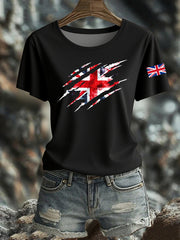 Women's UK Flag Printed T-shirt vetvanguards