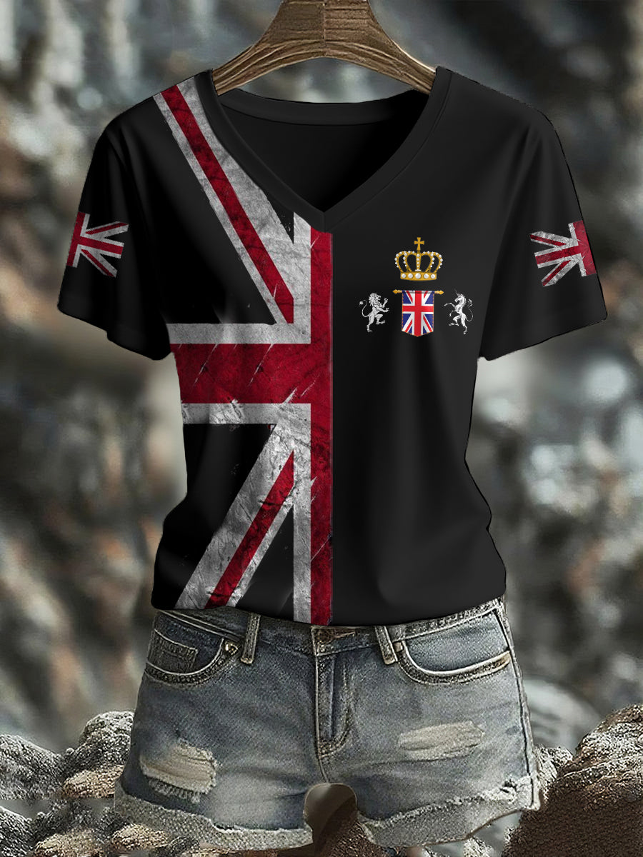 Women's UK Flag Printed T-shirt vetvanguards