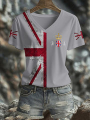 Women's UK Flag Printed T-shirt vetvanguards